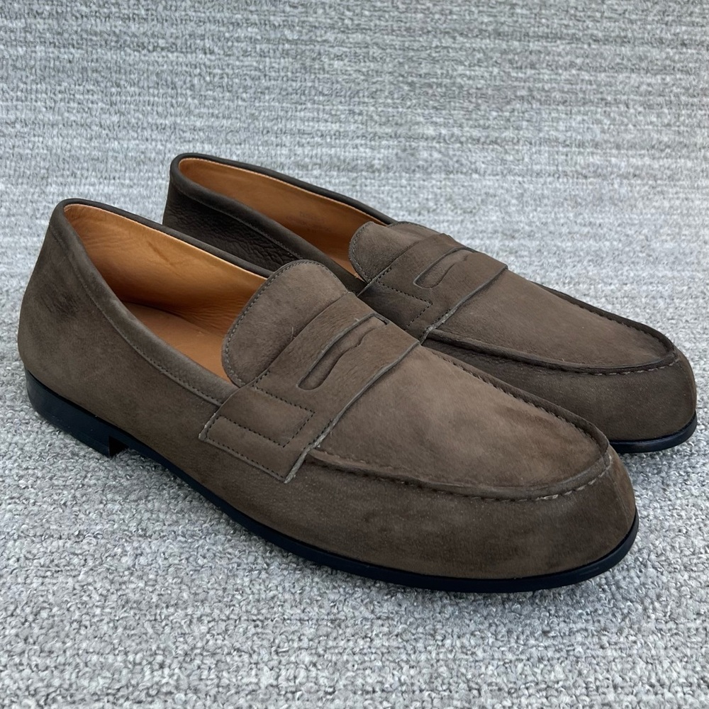 J.M. Weston Icons Le Moc' Weston Loafer Khaki Nubuck Men’s Size 8 US NEW